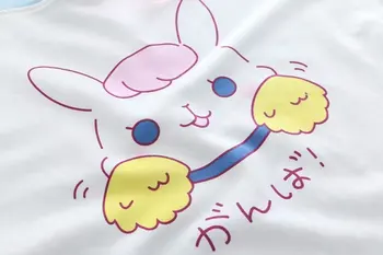 Japonský Harajuku Kawaii Králik Dievčatá Tričko Kórejský Roztomilý Zajačik Príležitostné Letné Topy Krátky Rukáv Ženský Čaj Ženy Ružové Oblečenie 90