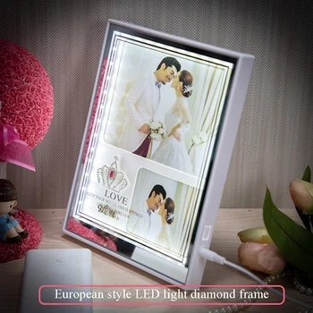Japonský štýl photo frame tabuľka s bielym rámom so svetlom LED +USB, používané na štúdium dekorácie a foto displej 7 palcov