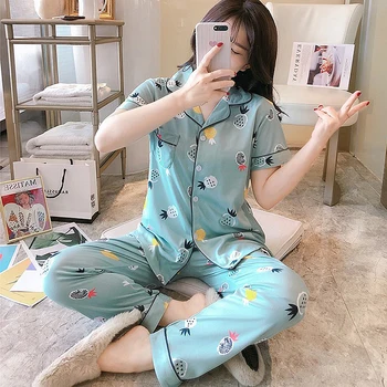 Jar Pajama Sady Pijama Sexy Bavlna Sleepwear Ženy Lete Veľké Veľkosti Pyžamo Femme Spánku Salónik Krátke Pyžamo 2020