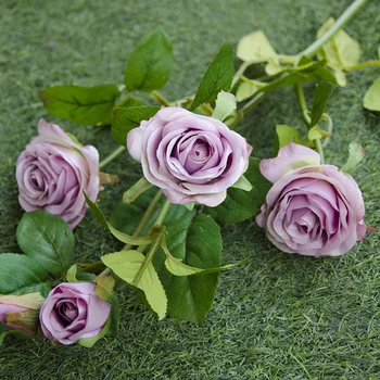 JAROWN Umelé 5Heads Anglicko Ruže Kvety Falošné Simulácia Hodvábu Kvetov Pre Hotel Svadobné Domáce Dekorácie Príslušenstvo