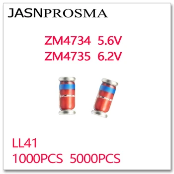 JASNPROSMA 1000PCS 5000PCS ZM4734 ZM4735 5.6 V 6.2 V LL41 1W ZM4734A ZM4735A 4734 4735 zener 1N4734 1N4735 IN4734 IN4735 5V6 6V2