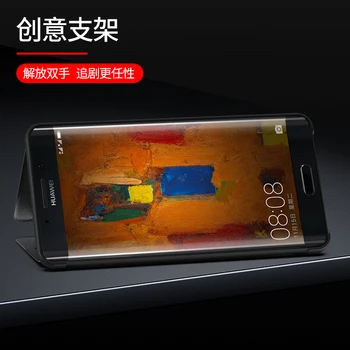 Jasné Zobrazenie, Smart Mirror Okno Flip Telefónu Prípade Huawei Mate 9 Pro 3D Stojan Kožené Zadný Kryt Mate9Pro Mate9 9Pro Funda Coque