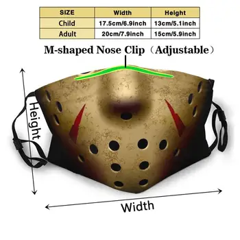 Jason Voorhees Maska Módy Tlače Opakovane Zábavné Pm2.5 Filtra Úst Tvár Masku Jason Voorhees Maska Kreatívne Masky