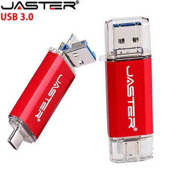 Jaster OTG USB 3.0, 4 GB 8 GB 16 GB 32 GB, 64 GB 128 GB flash kovové vlastné pero jednotky smartphone a PC memory stick môže byť customi