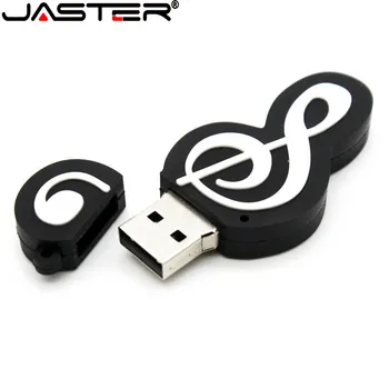 JASTER Poznámka biela Cartoon memoria módne usb flash disk, usb 2.0 128 GB 4 GB 8 GB 16 GB 32 GB, 64 GB Krásne Gitarové Zamestnancov pero jednotky