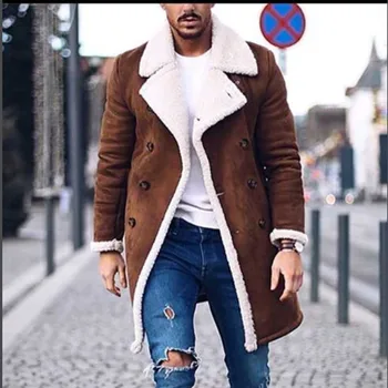 JAYCOSIN Mužov Vlna Teplé Zimné Výkopu Dlho Outwear Tlačidlo Smart Kabát Coats vetru nepremokavá zimná bunda mužov
