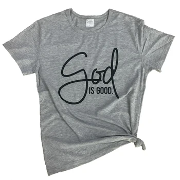 Je boh Dobrý, T-Shirt Christian Ježiš Tričko Motivačný Inšpiratívne Darčeky pre Kresťanov, Topy Slogan Grunge Tee Módne Ježiš
