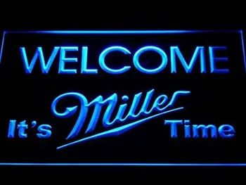 Je to Miller ČAS vitajte bar LED neónový nápis MUŽ JASKYŇA a206-b viesť prihlásiť
