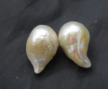 JEDEN PÁR voľné perly sladkovodné perly reborn keshi biela dop barokový charakter pre výrobu šperkov FPPJ veľkoobchod