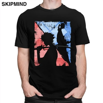 Jedinečné pánske Vintage Grunge Samurai Champloo Tee Topy Krátke Rukávy Bavlna T-shirt Autor Mugen Manga, Anime Jin Tričko Oblečenie