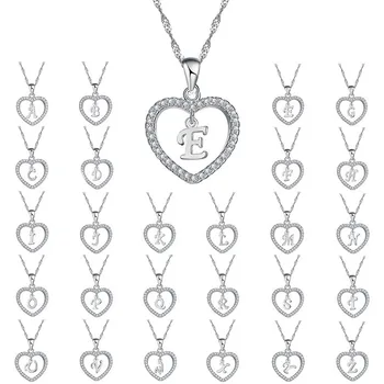 Jedinečné Písmeno Malú Maškrtu Srdce Náhrdelník & Prívesok Drahokamu Choker pre Ženy s Dlhými reťazcami, Náhrdelník Bijoux Šperky