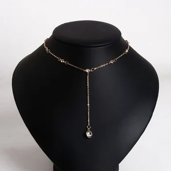 Jednoduché a elegantné crystal clavicle reťazca žena Japončina kórejčina štýl v pohode náhrdelník krku dekorácie neckb golier