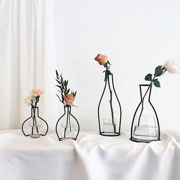 Jednoduché Abstraktné Váza Čierne Čiary Minimalistický Abstraktné Železa Váza, Sušené kvety Váza Regály Nordic Kvetinové Ozdoby na Domácej Strane