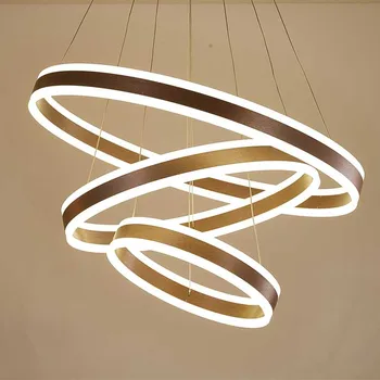 Jednoduché Hliníkové Kruhu Luster Obývacia Izba Štúdia Jedáleň, Spálňa Nordic Závesné Svietidlá LED Kruhové Luster Osvetlenie