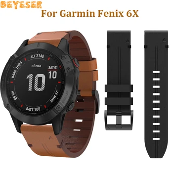 Jednoduché uchytenie kožené potítka pre Garmin Fenix 3/3 HR hodinky remienok 26mm Rýchle Uvoľnenie pre Garmin Fenix 6X Pro 5X 5X Plus náramok