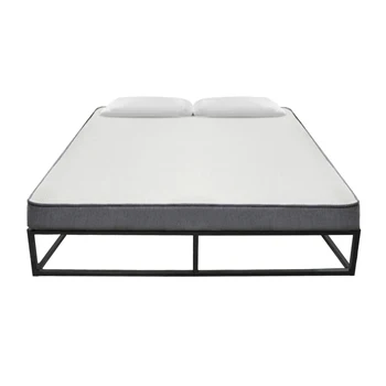 Jednoduché Základné Železa Posteľ Queen Size Čierna Hmotnosť Kapacita 250 kg Železa, Dreva Roštov posteľ Posteľ rám Nordic minimalistický nábytok posteľ