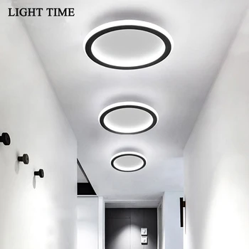 Jednoduché Čierne Biele Moderné Led Stropné Svietidlo Minimalistický Osvetlenie Pre Spálne, Chodby, Chodby, Balkón Výzdoba Domov Stropné Lampy