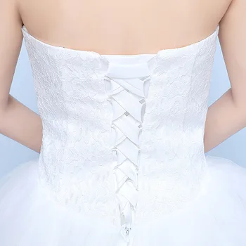 Jednoduché Čipky Svadobné Šaty Lacné Biele Srdiečko Tylu Plesové Šaty Plus Veľkosť Svadobné Šaty Na Zákazku Vestido De Noiva