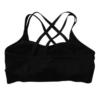 Jednoduchý Dizajn Tenký Pásik Solid Black A White Športová Podprsenka Push Up Dámske Športové Podprsenky Topy Športové Oblečenie Pre Ženy-Telocvičňa Čalúneným