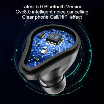 JEELOCK Bluetooth 5.0 Bezdrôtové Slúchadlá 9D Stereo Zvuk Dotykový Ovládací IPX7 Vodotesný s 7000mAh LED Smart Power Plnenie Box