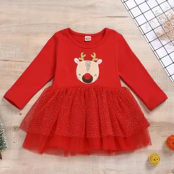 Jeleň Red Christmas, Baby, Dievčatá Šaty 8 Rokov Bavlna S Dlhým Rukávom Na Jar Zimné Dievčatá Značkové Oblečenie