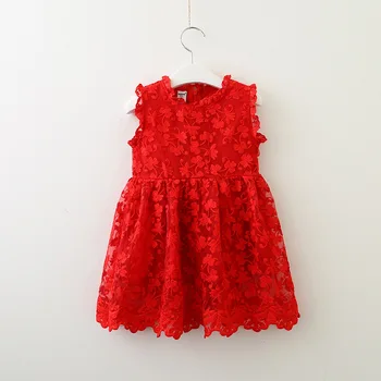 Jemná motýľ, výšivky, čipky deti šaty pre dievčatá v lete dievča šaty červené detské oblečenie vianoce