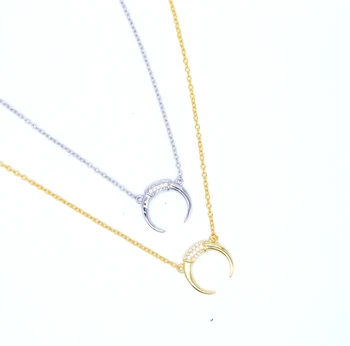 Jemné, Klasické Jednoduché Jeseň Zima dizajn 925 sterling silver Moon kúzlo elegantné ženy vianočné náhrdelník 925
