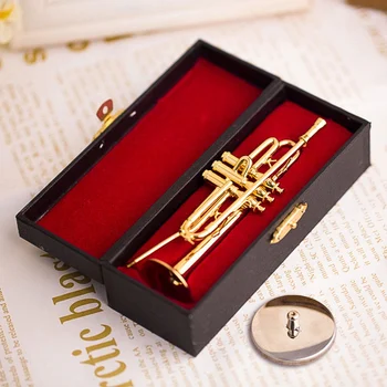 Jemné Remeselné Saxofón Model Medi Miniatúrne Saxofón So Stojanom A Úložný Box Mini Hudobný Nástroj