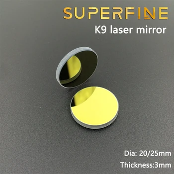 Jemný Dia 20 mm 25 mm skla K9 CO2 laser s odrazom zrkadla, zlato povlak pre laserové rytie Stroj na rezanie