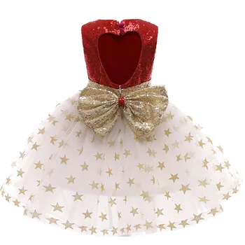 Jemnými Flitrami Dievčatá Oblečenie Vysokej Kvality Vianočný Kostým Luk Dekorácie Malá Princezná Šaty Pre Fantasy Strana Deti Šaty