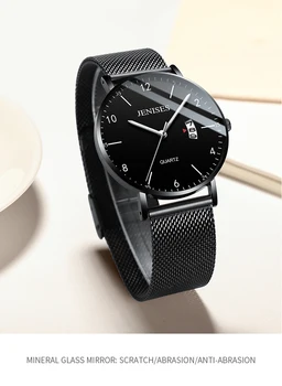 JENISES Jednoduché Quartz Človek Pozerať 30 M Vodotesný Slim Sledovať Mužov Business Náramkové hodinky pre Mužov Bežné Hodiny Muž s Darček Kalendár