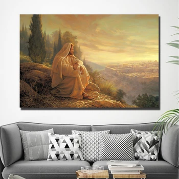 Jeruzalem Umenie Greg Olsen Sedel Ticho Plátno, Vytlačí Obrázok Obrazy Pre Obývacia Izba Plagát Na Stenu Domáce Dekorácie