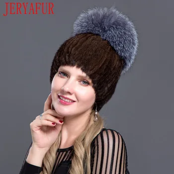 JERYAFUR ruskej módy noriek fox kožušiny klobúk módne zimné žien noriek kožušiny spp lyžiarske spp kožušiny spp