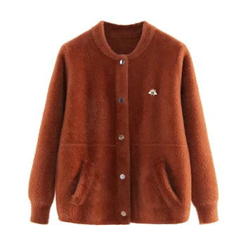 Jesenné a zimné cashmere Udržať teplý sveter ženy 2019 kórejský cardigan sveter ženy bunda Imitácia Vody zamatový kabát ženy