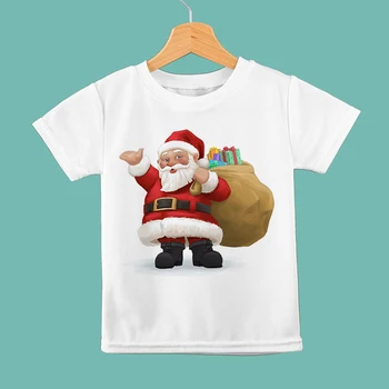 Jeseň Deti T-shirt Santa Claus Spôsob, ako Dodať Darčeky Grafické Tričko Merry Christmas, Baby, Dievčatá ClothesT Tričko Футболки