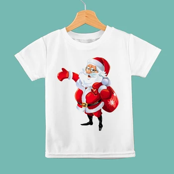 Jeseň Deti T-shirt Santa Claus Spôsob, ako Dodať Darčeky Grafické Tričko Merry Christmas, Baby, Dievčatá ClothesT Tričko Футболки