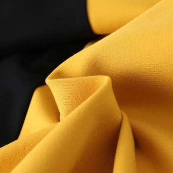 Jeseň Jar Plus Veľkosť Čiernej A Zlatej Bežné Šaty Pre Ženy tvaru Dlhý Rukáv Sequined Pás Riadok Office Dámske Šaty