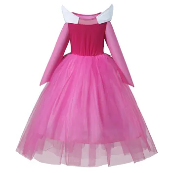 Jeseň Zima Dievčatá Pink Princess Tutu Šaty Rozprávky Šípková Ruženka Kostým Dieťa Aurora Cosplay Oblečenie Vestidos Karneval Šaty