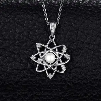 JewelryPalace Galaktickej Kolo Simulovaný Shell Perlou Cubic Zirconia CZ 925 Sterling Silver Prívesok Náhrdelník Č Reťazca