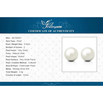 JewelryPalace Sladkovodných Kultivovaných Pearl Loptu Stud Náušnice 925 Sterling Silver Šperky Pre Ženy Kórejský Earings Módne Šperky