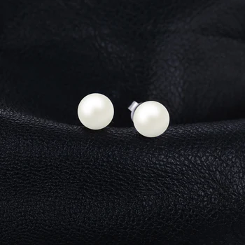 JewelryPalace Sladkovodných Kultivovaných Pearl Loptu Stud Náušnice 925 Sterling Silver Šperky Pre Ženy Kórejský Earings Módne Šperky