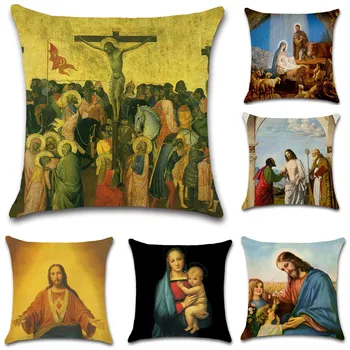 Ježiš kríž Kresťanský maľovanie, dekorácie pre domov house Party vankúš Vankúš na Stoličku pohovka pre deti priateľ dar prítomný