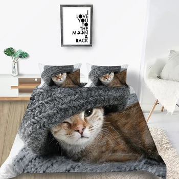 Ježko posteľná bielizeň Nastavte Módne Roztomilý Tvorivé Perinu 3D Pet Kráľ, Kráľovná Twin Plný jednoduché Dvojité Jedinečný Dizajn Posteľ Nastaviť