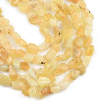 JHNBY Prírodného Kameňa Žltá opal Nepravidelný Štrku 4~7mm dištančné Voľné korálky pre Šperky robiť náramky DIY príslušenstvo 15