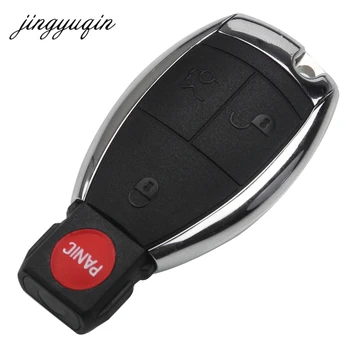 Jingyuqin Kľúča Vozidla Prípade Shell Keyless Diaľkové Fob Uncut Čepeľ fit pre Mercedes Benz E C R CL, GL SLK + Batéria Svorka Držiteľ 4BTN