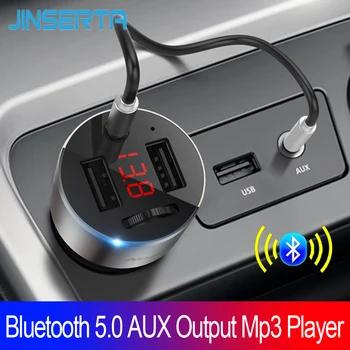 JINSERTA Auto Handsfree Bluetooth 5.0 FM AUX Výstup Mp3 Prehrávač 4.8 Duálny USB Nabíjačka do Auta Podporu U Diskov Prehrávanie Hudby
