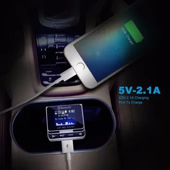 JINSERTA Bezdrôtové pripojenie Bluetooth FM Handsfree Car MP3 Prehrávač s LCD Displeji Súpravy do Auta USB Nabíjačka, Podpora TF Line-in, AUX