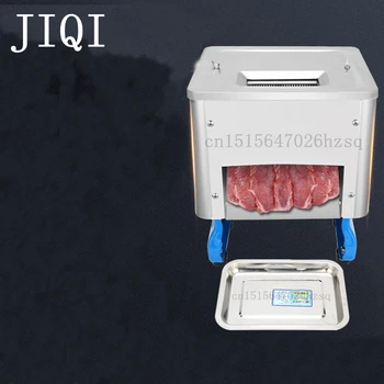 JIQI komerčné elektrické Mlynčeka na Mäso, krájanie stroj Multi-function mäso-rezanie slicer potravín krájanie na kocky Nakrájané hrúbka prispôsobiť