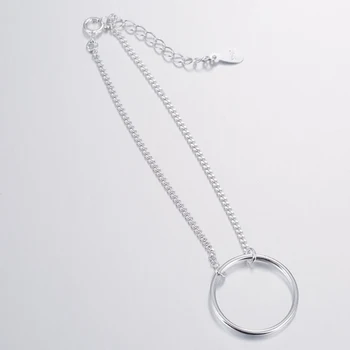 Jisensp Skutočné 925 Sterling Silver Luxusné Kolo Kruhu Náramky pre Ženy Geometrické Bangles Každodenné Šperky Svadobný Dar