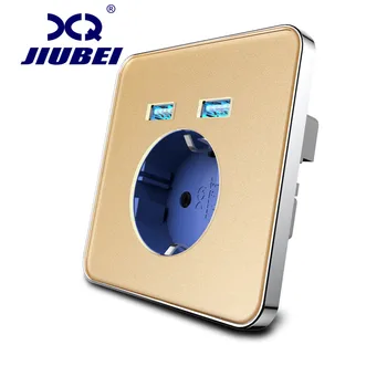 JIUBEI sieťovej zásuvky eú štandardnej elektrickej zásuvky 2A domov usb konektor nabíjačky, napájacie zásuvky s usbWall zásuvky usb port